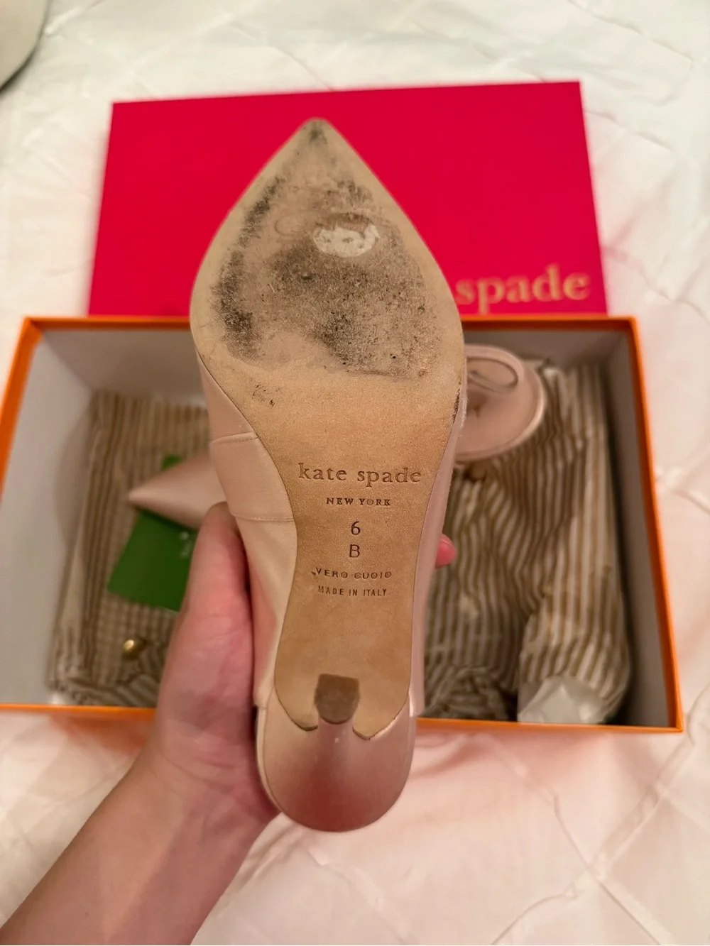 kate spade Women's Satin Bow Pointed-Toe Flats - Blush Pink